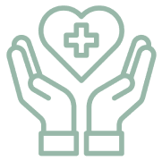 Mask group-1 Hands holding heart with medical cross.